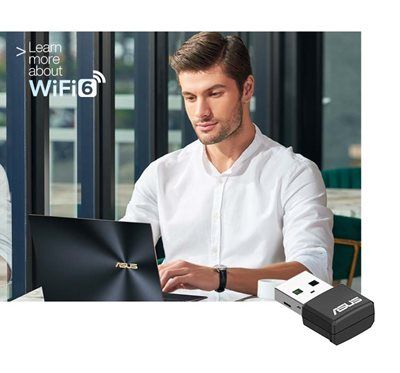 ASUS WiFi-адаптер USB-AX55 nano AX1800 USB 3.0 WPA3 MU-MIMO OFDMA