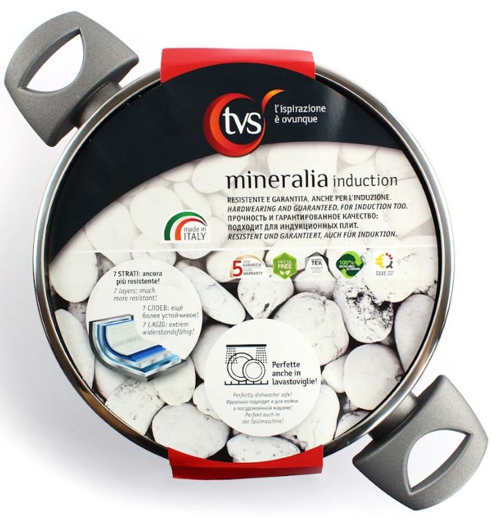 Каструля з кришкою TVS Mineralia Induction 24 см 4.5 л (BS480242910001C)