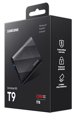 SSD накопичувач Samsung T9 Shield 1TB USB 3.2 Type-C Black (MU-PG1T0B/EU) 