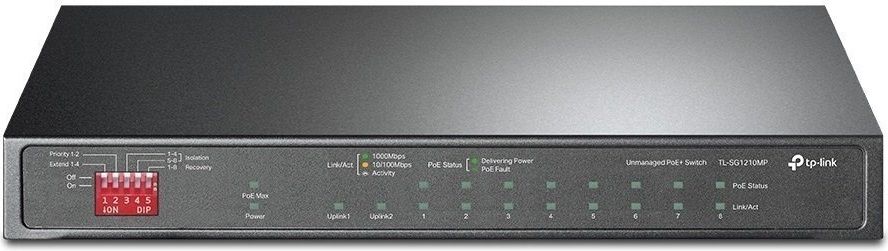 TP-Link Комутатор TL-SG1210MP 8xGE/PoE+ 123W 1xGE 1xcomboGE/SFP TP-Link Комутатор TL-SG1210MP 8xGE/PoE+ 123W 1xGE 1xcomboGE/SFP