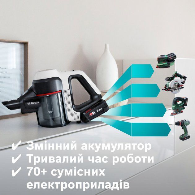 Акумуляторний пилосос BOSCH UNLIMITED 7 BBS711W