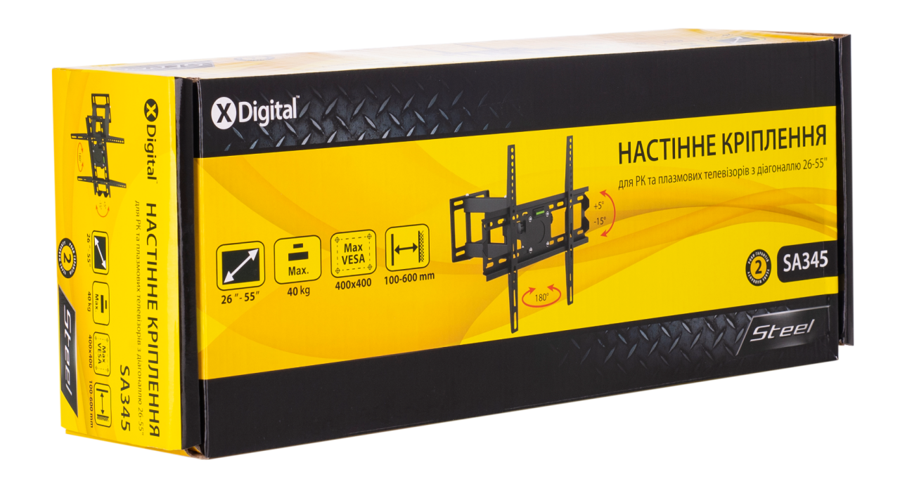 Кронштейн настенный X-Digital STEEL SA345 Black