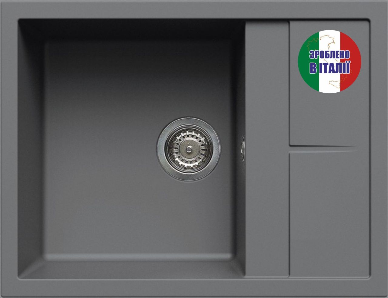 Кухонна мийка граніт ELLECI Unico 125 Titanium 73 Кухонна мийка граніт ELLECI Unico 125 Titanium 73