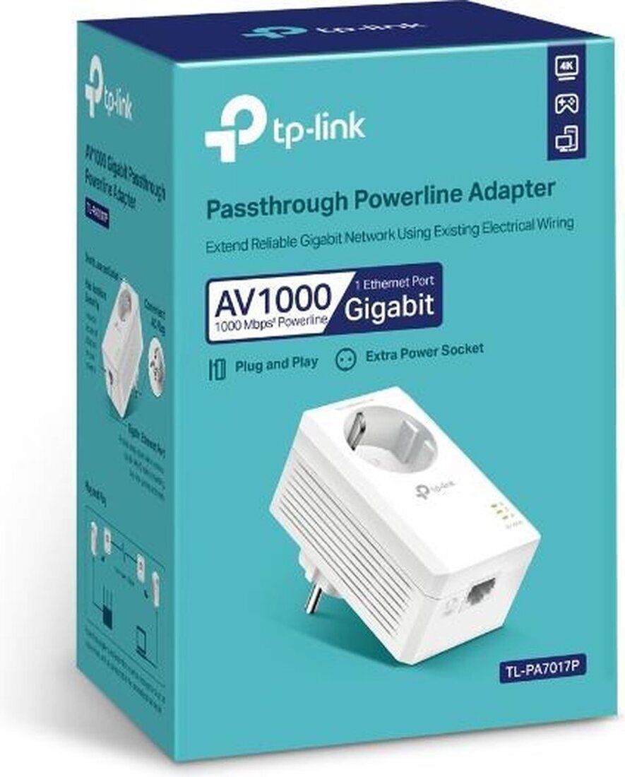 TP-Link Powerline TP-LINK TL-PA7017P AV1000 1xGE розетка