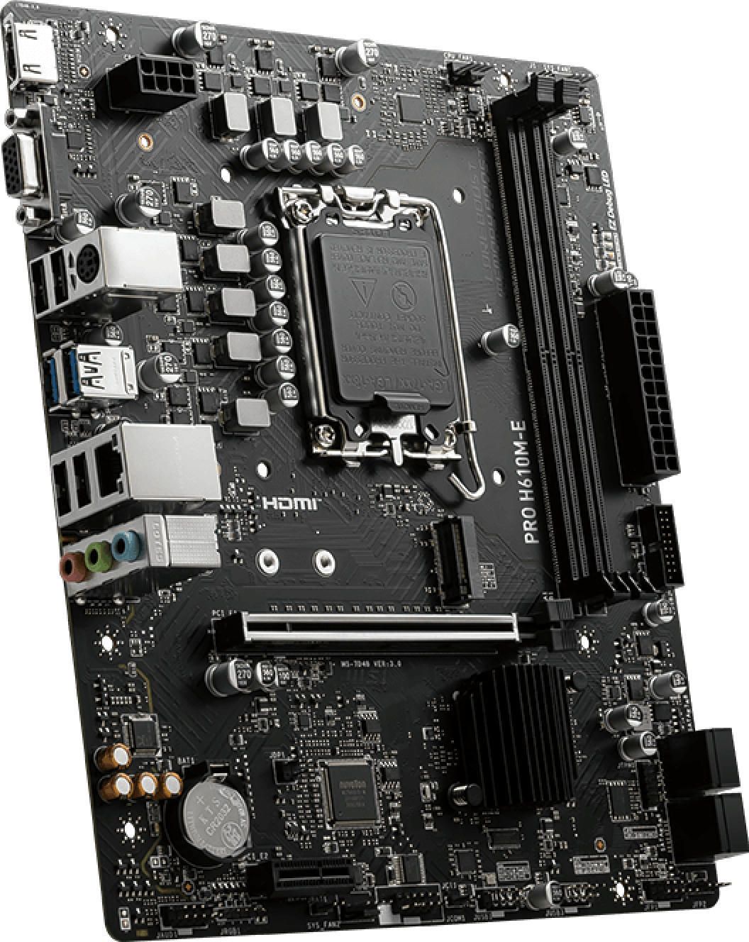 MSI Материнcька плата PRO H610M-E s1700 H610 2xDDR5 M.2 HDMI DSub mATX
