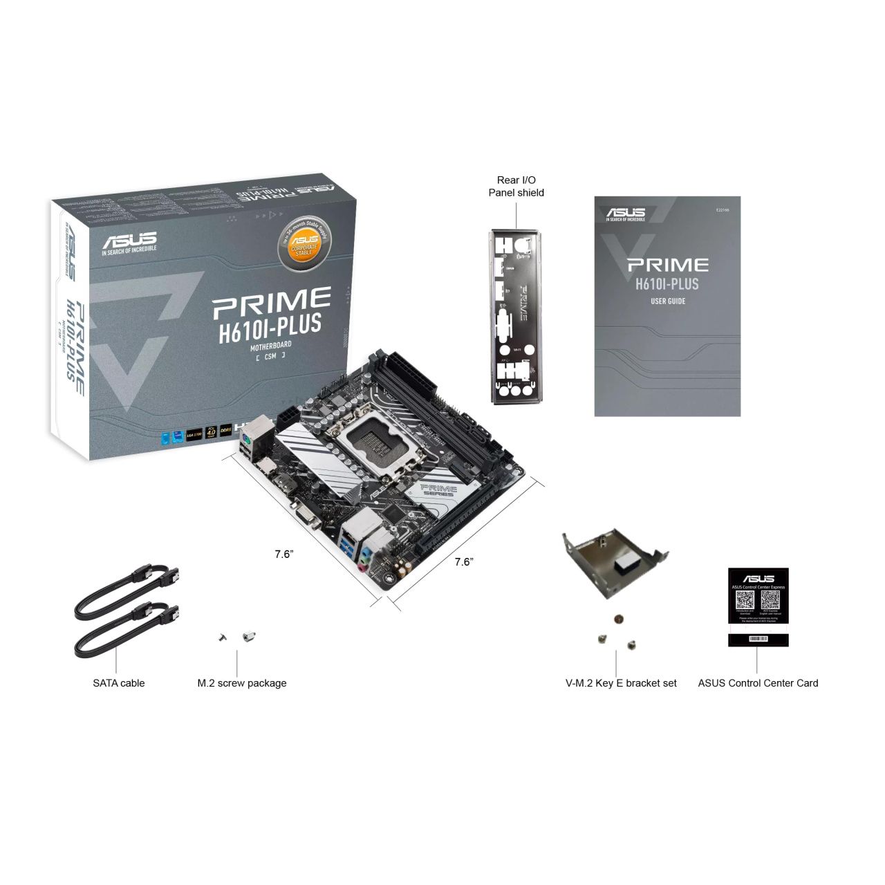 ASUS Материнcька плата PRIME H610I-PLUS-CSM s1700 H610 2xDDR5 M.2 HDMI D-Sub DP mITX