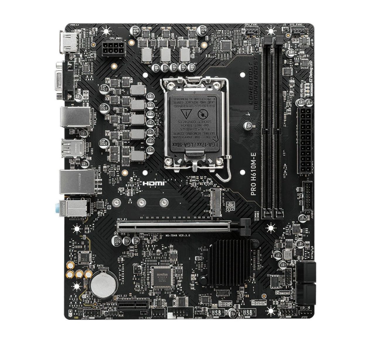 MSI Материнcька плата PRO H610M-E s1700 H610 2xDDR5 M.2 HDMI DSub mATX