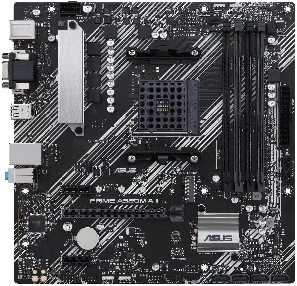 ASUS Материнcька плата PRIME A520M-A II/CSM sAM4 A520 4xDDR4 HDMI-VGA-DP mATX