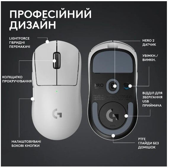 Миша Logitech G Pro X Superlight 2 Lightspeed White (910-006638)