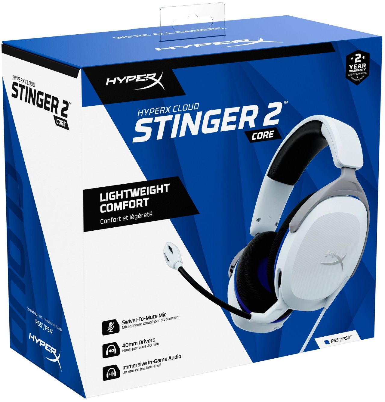 HyperX Гарнітура Cloud Stinger 2 Core PS White 6H9B5AA