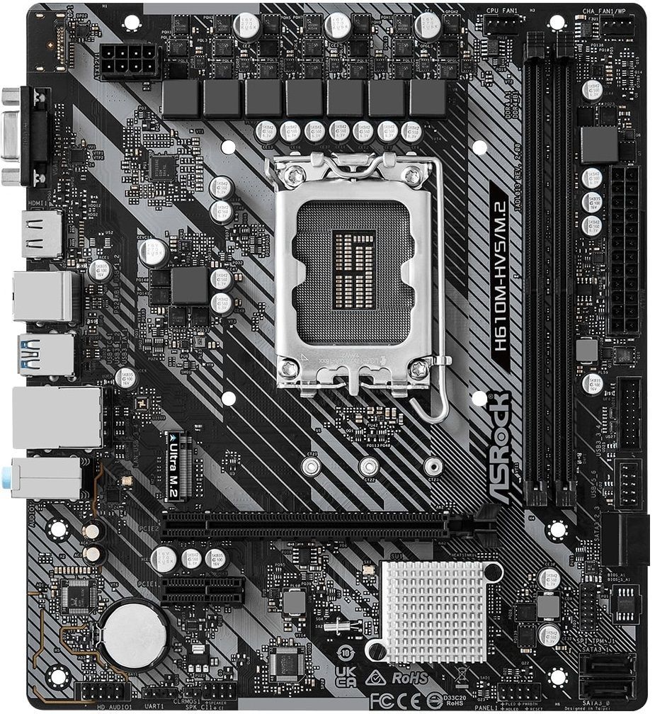 ASRock Материнська плата H610M-HVS/M.2_R2.0 s1700 H610M 2xDDR4 HDMI mATX