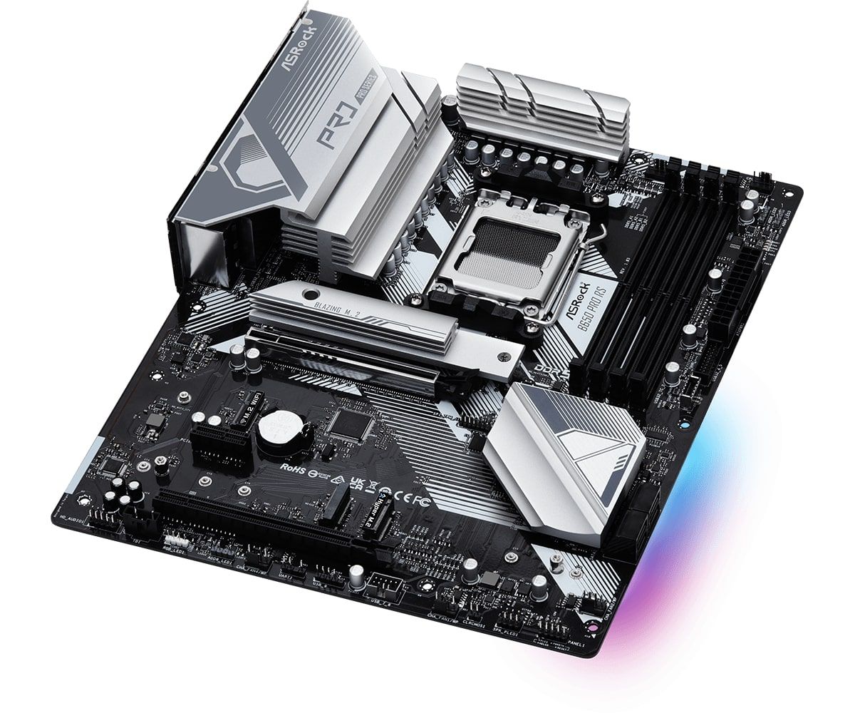 ASRock Материнська плата B650 PRO RS sAM5 B650 4xDDR5 HDMI DP ATX