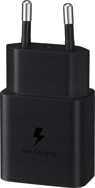 Мережевий зарядний пристрій Samsung 15W Power Adapter (w/o Cable) - Black (EP-T1510NBEGEU)