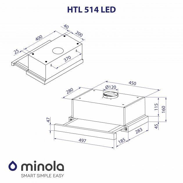 Витяжка Minola HTL 514 I LED