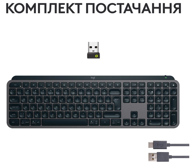 Клавіатура Logitech MX Keys S Wireless Ukr Graphite (L920-011593)