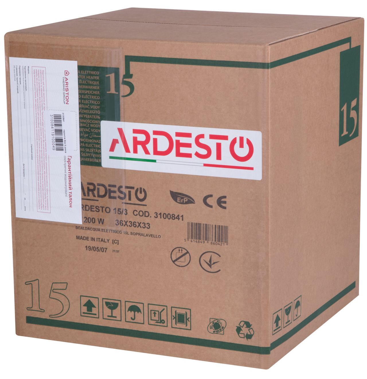 картинка Бойлер Ardesto EWH-15OMWMI
