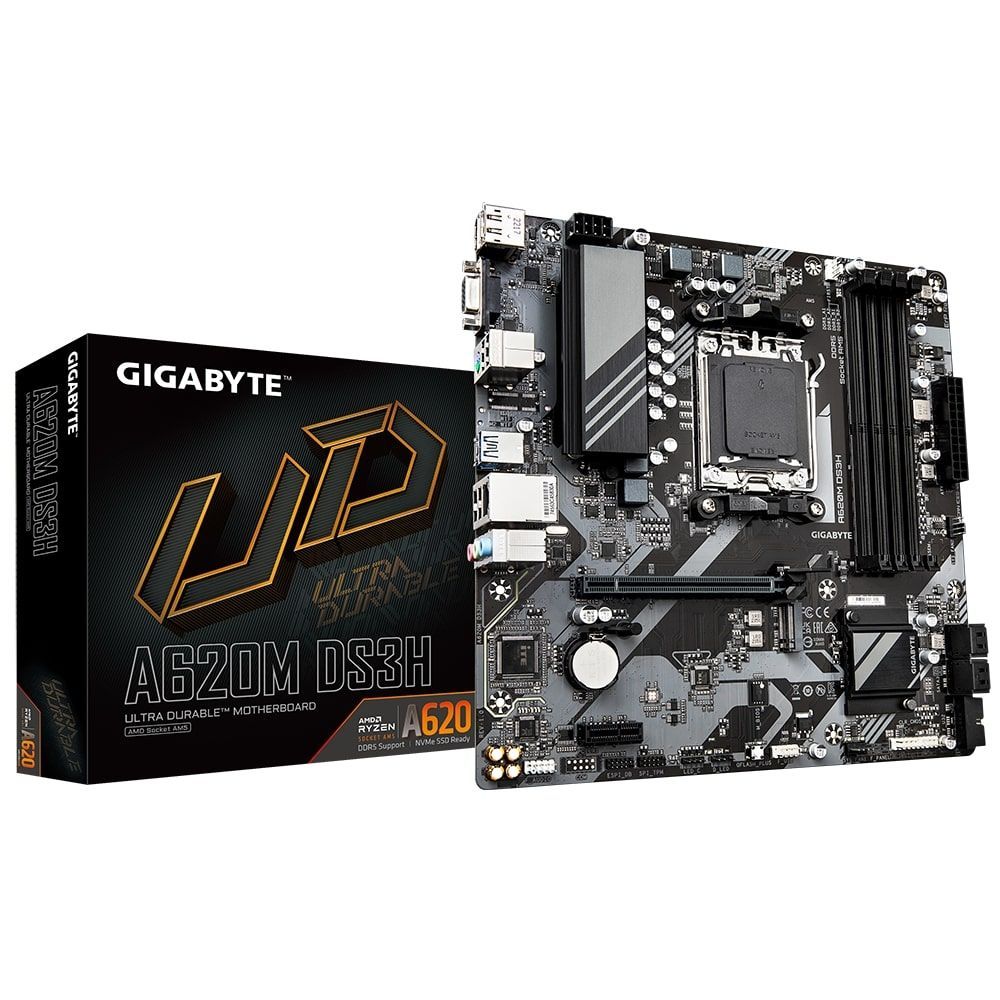 Gigabyte Материнська плата A620M DS3H sAM5 A620 4xDDR5 M.2 HDMI DP mATX