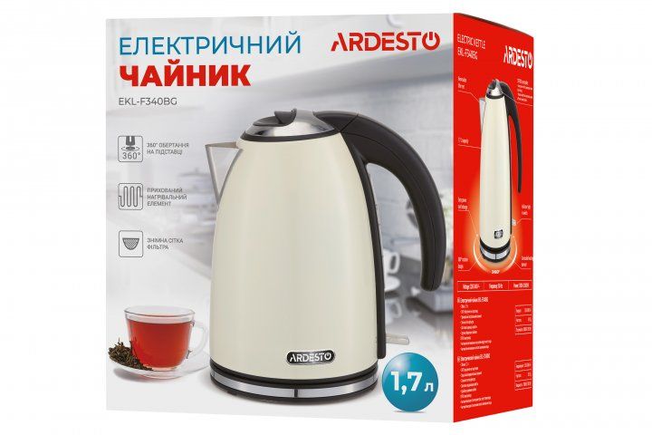 Електрочайник Ardesto EKL-F340BG бежевий