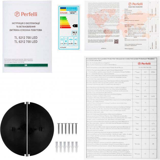 Витяжка Perfelli TL 6212 WH 700 LED