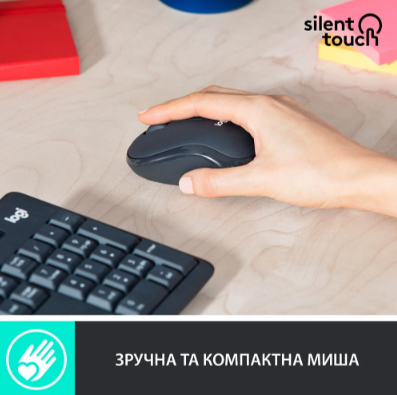 IT набір Logitech MK295 Silent Wireless Combo, US, Graphite (920-009800)