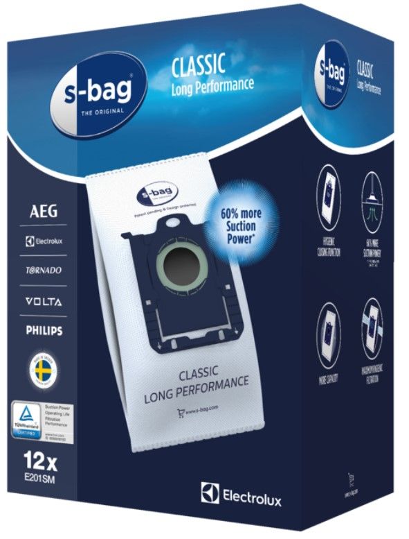 Мішки для пилососа Electrolux E201SMCB S-bag Classic LongPerformance 12х3.5л
