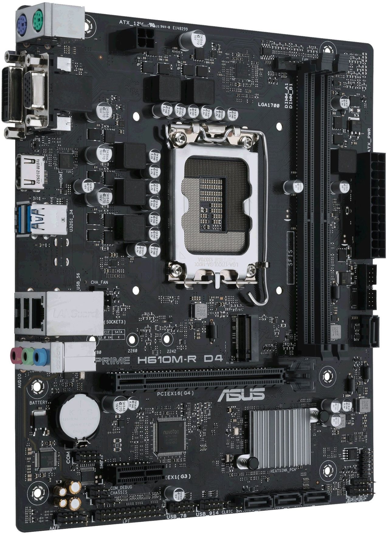 ASUS Материнcька плата PRIME H610M-R D4-SI s1700 H610 2xDDR4 M.2 HDMI VGA DP mITX WHITE BOX WITH ACCESSORY