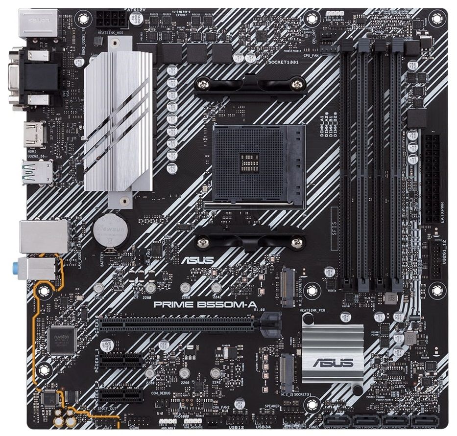 ASUS Материнcька плата PRIME B550M-A sAM4 B550 4xDDR4 M.2 HDMI-DVI-VGA mATX