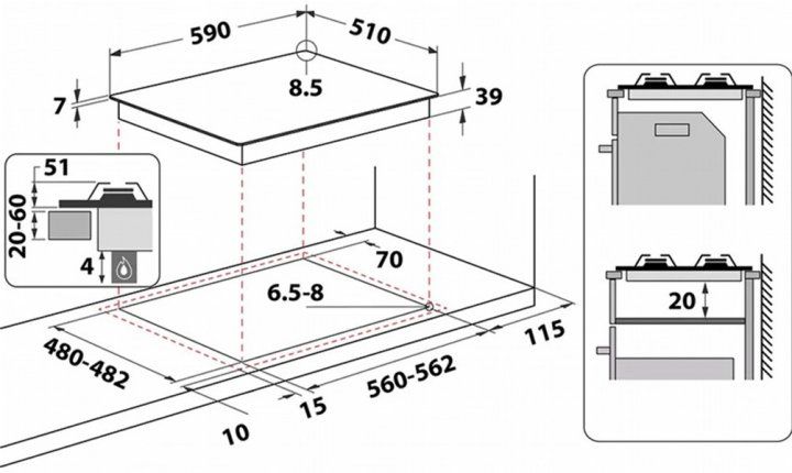 Варильна поверхня газова Whirlpool TKRL 661 NB