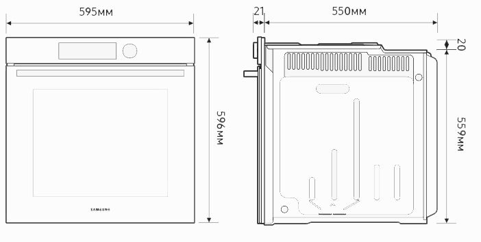 Вбудована духова шафа Samsung NV7B4445UAS/WT