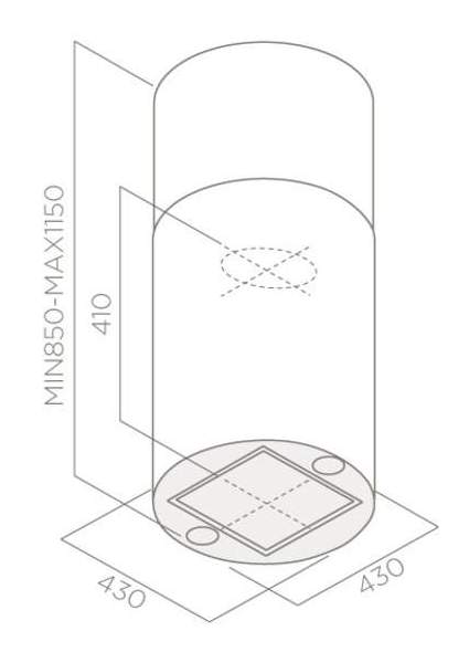 Витяжка ELICA TUBE PRO ISLAND BL MAT/A/43