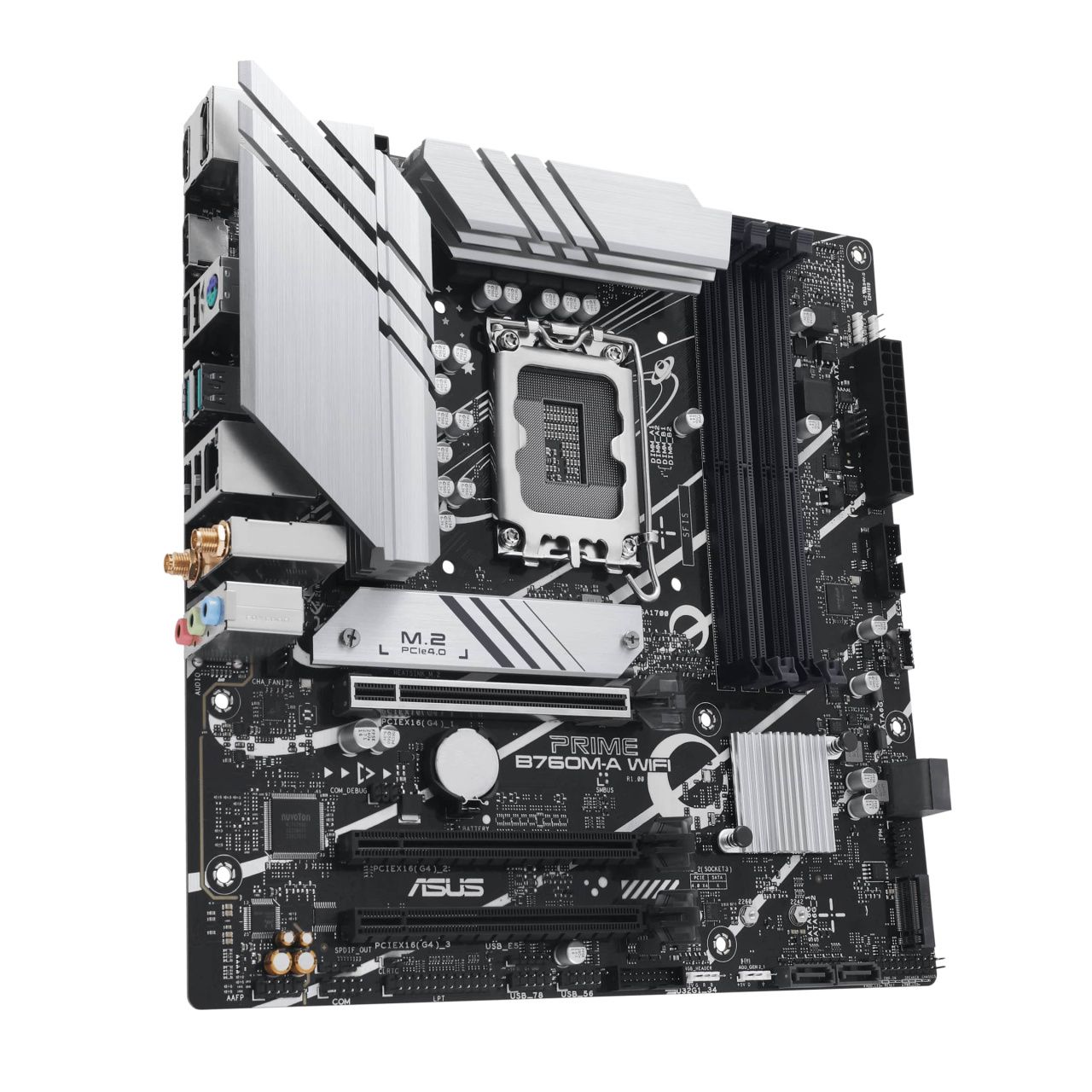 ASUS Материнcька плата PRIME B760M-A WIFI s1700 B760 4xDDR5 M.2 HDMI DP Wi-Fi BT mATX