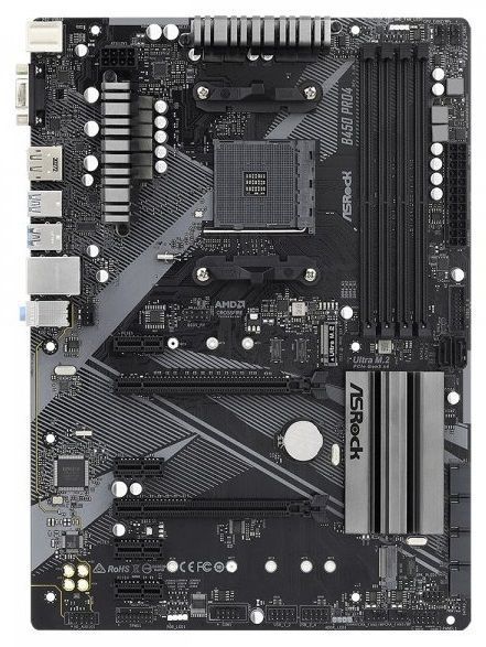 ASRock Материнська плата B450 PRO4 R2.0 sAM4 B450 4xDDR4 M.2 HDMI DP D-Sub USB Type-C ATX