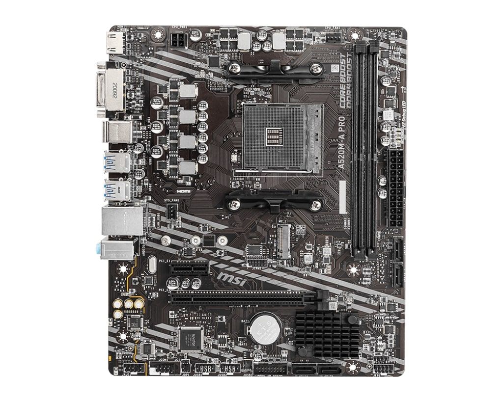 MSI Материнcька плата A520M-A PRO sAM4 A520 2xDDR4 HDMI DVI mATX