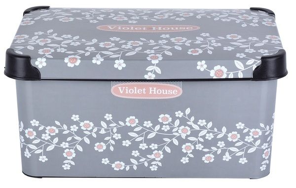 Контейнер Violet House 0647 Decor Antrasit Flower з/кр. 10 л