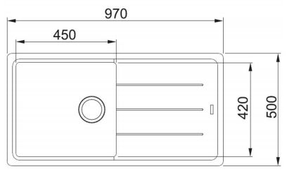Кухонна мийка граніт FRANKE BASIS BFG 611-97 (114.0363.933) онікс