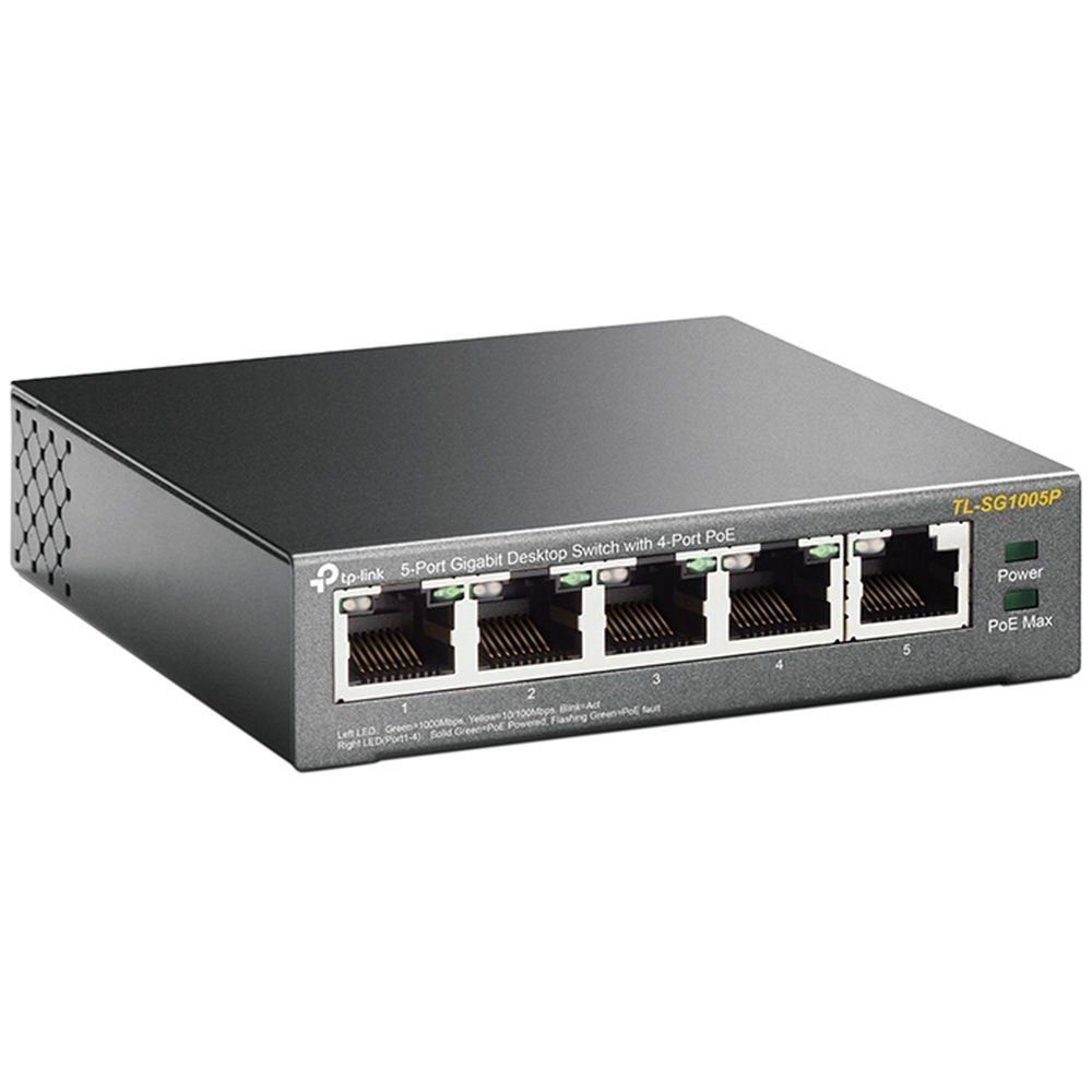 TP-Link Комутатор TL-SG1005P 5xGE/4xPoE 56W некерований