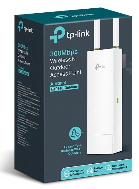 Точка доступу TP-LINK EAP110 OUTDOOR N300 1хFE LAN passive PoE зовнішня