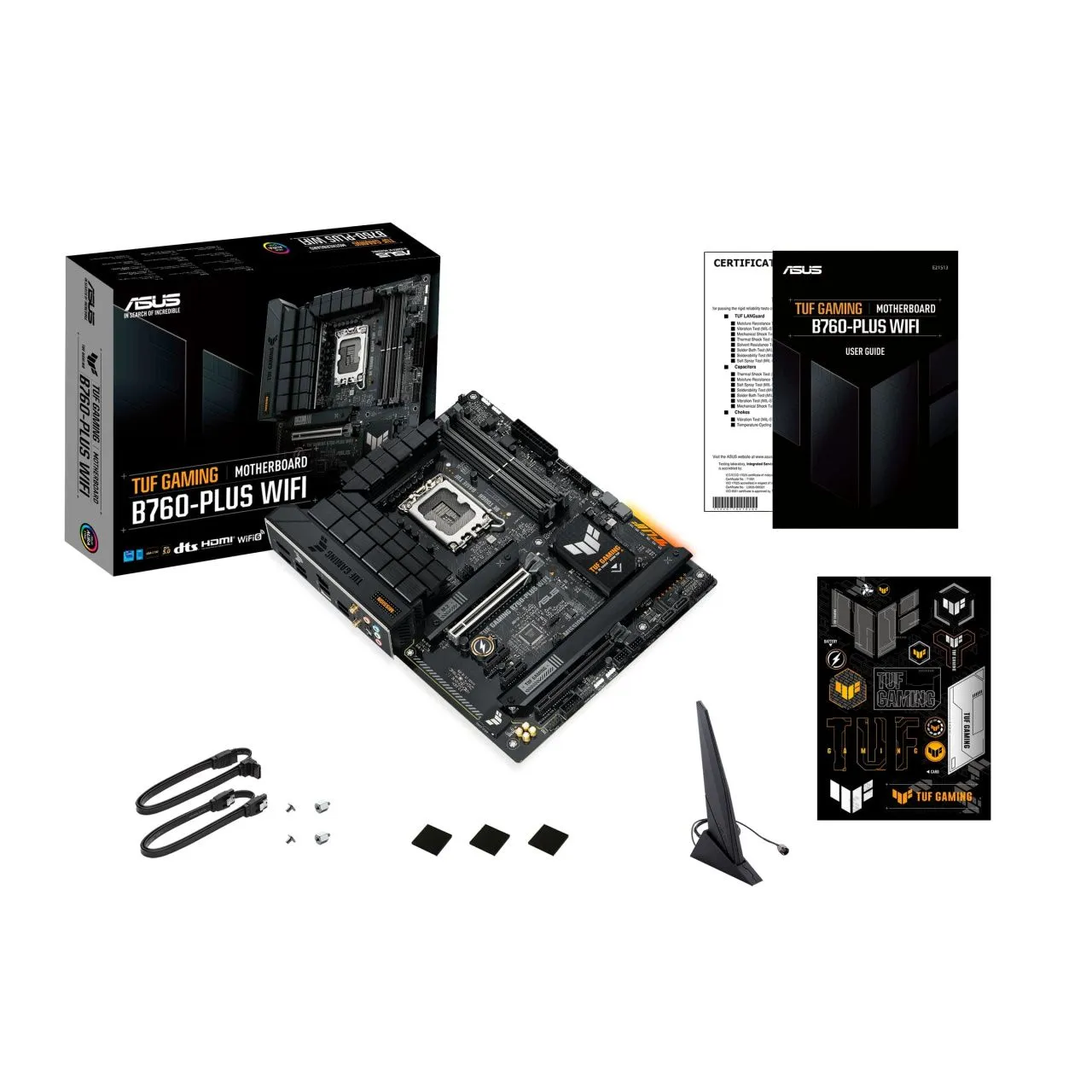 ASUS Материнcька плата TUF GAMING B760-PLUS WIFI s1700 B760 4xDDR5 M.2 HDMI DP Wi-Fi BT ATX