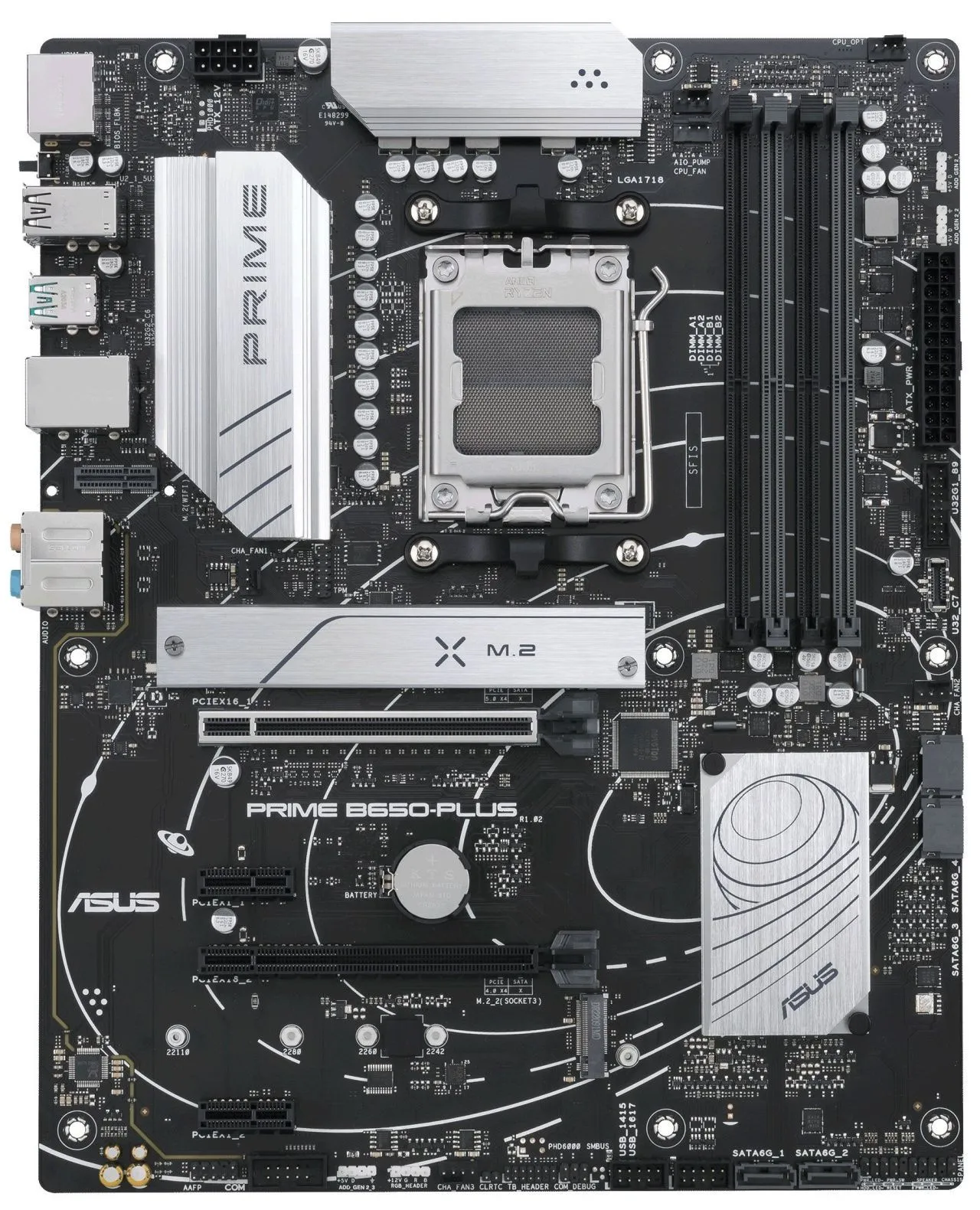 ASUS Материнcька плата PRIME B650-PLUS sAM5 B650 4xDDR5 M.2 HDMI DP ATX