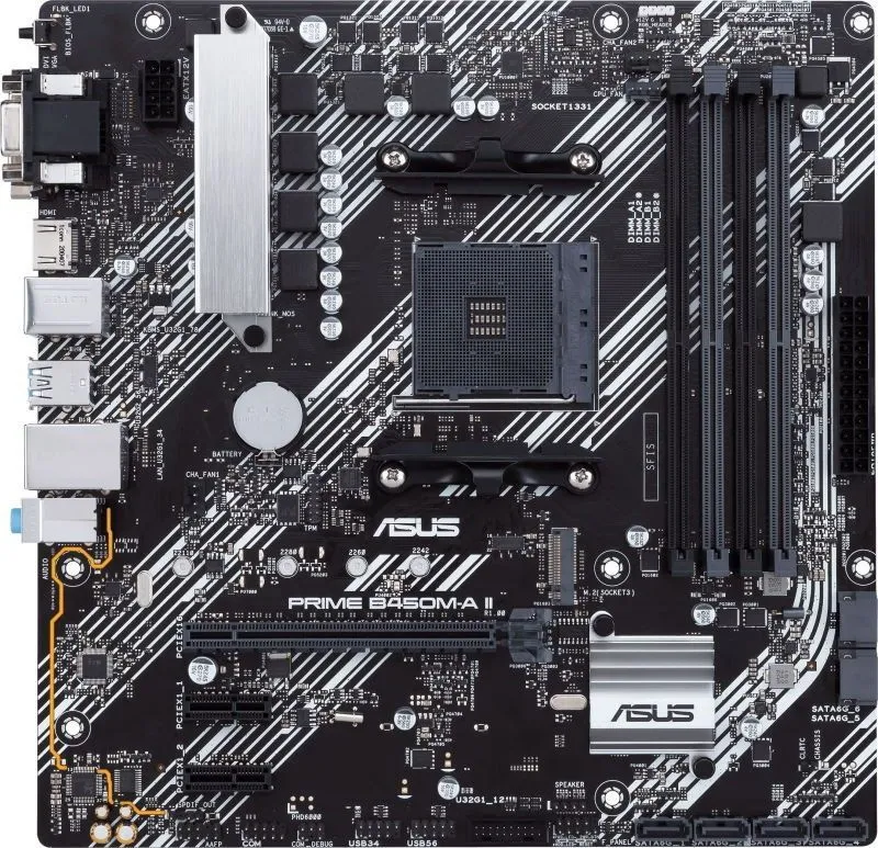 ASUS Материнcька плата PRIME B450M-A II sAM4 B450 4xDDR4 HDMI DVI D-Sub mATX