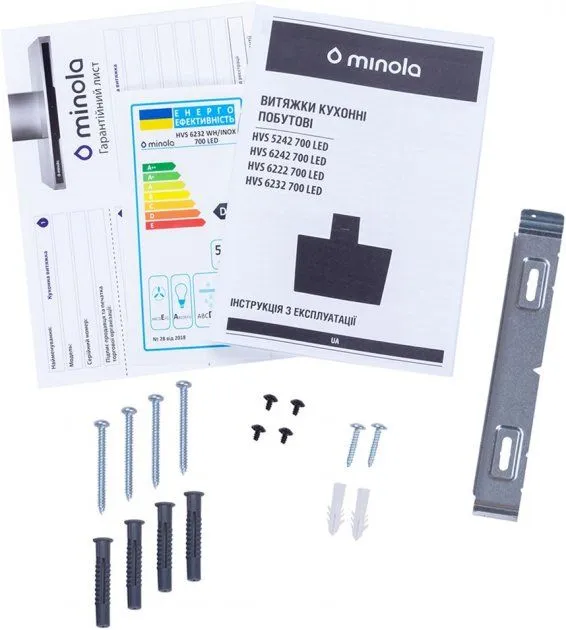 Витяжка MINOLA HVS 6232 WH/INOX 700 LED