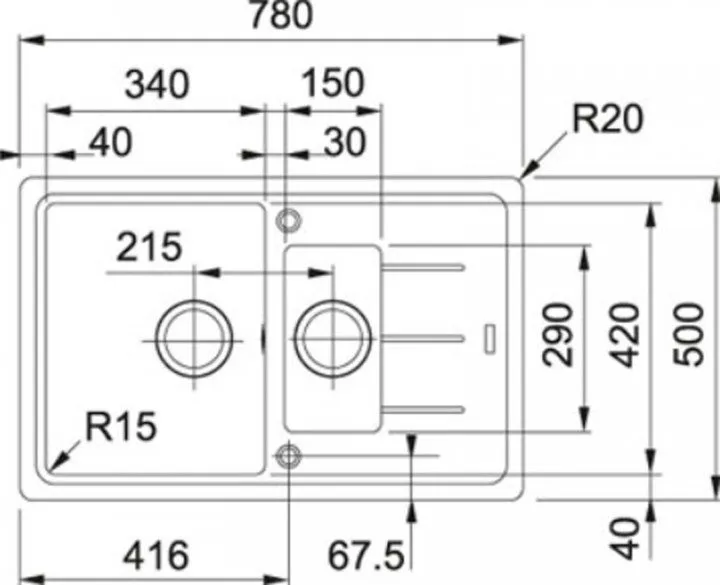 Кухонна мийка граніт FRANKE BASIS BFG 651-78 (114.0272.633) бежевий