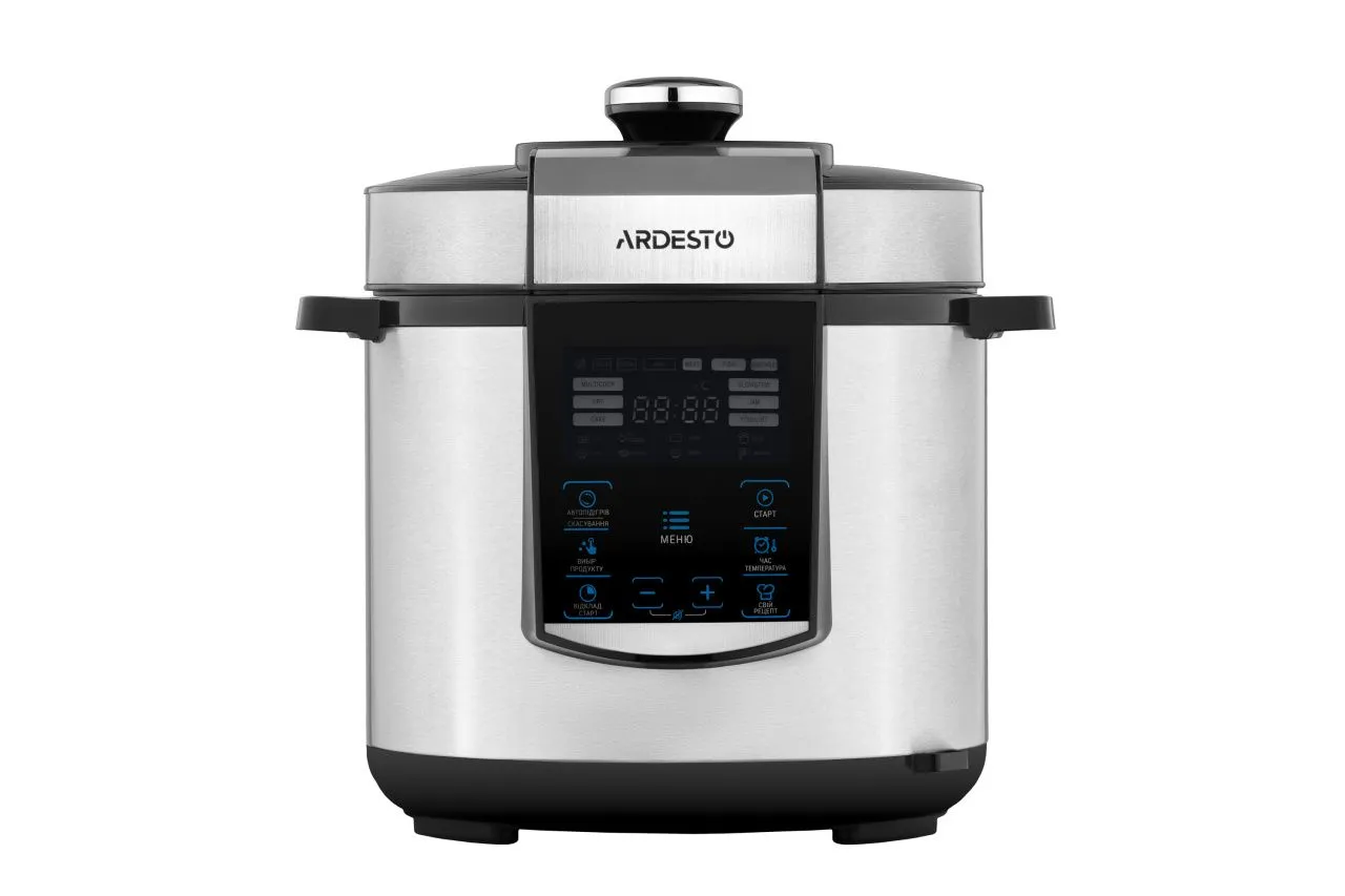 ARDESTO Мультиварка-скороварка MPC-P226, 900Вт, чаша-6л, електр. керування , книга рецептів, нерж. сталь+пластик, срібляста