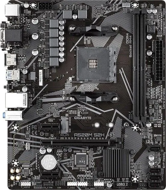 Gigabyte Материнська плата A520M S2H sAM4 A520 2xDDR4 HDMI DVI VGA mATX