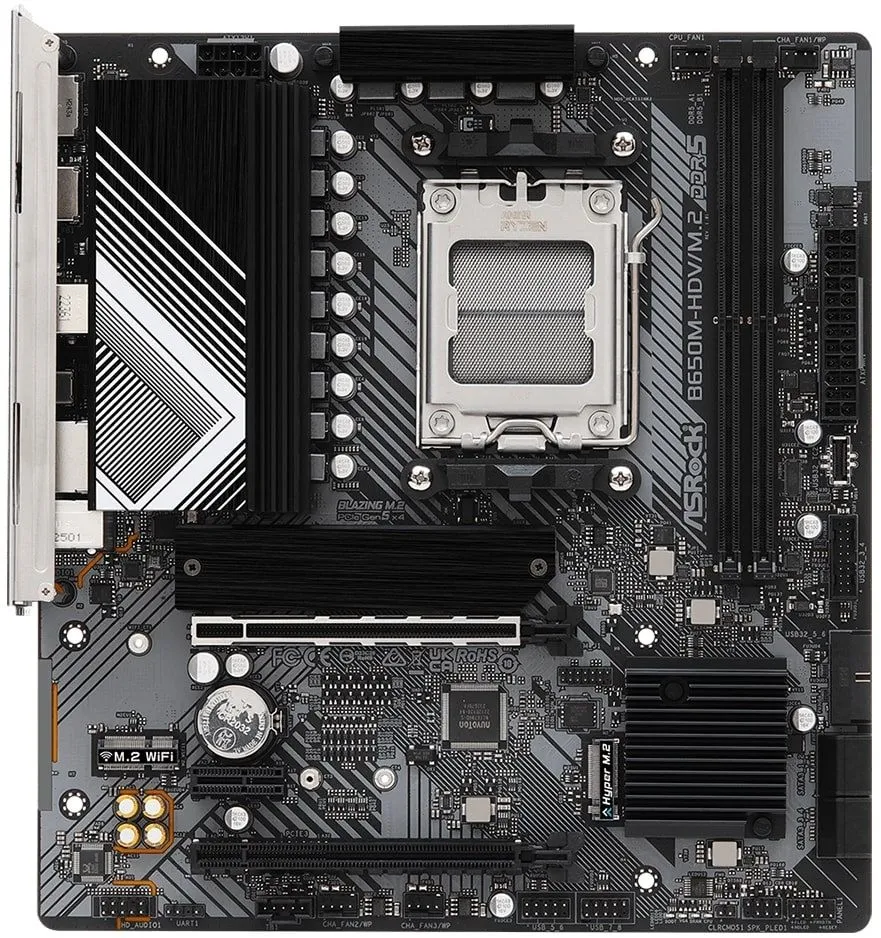 ASRock Материнська плата B650M-HDV/M.2 sAM5 B650M 2xDDR5 M2.0 HDMI DP mATX
