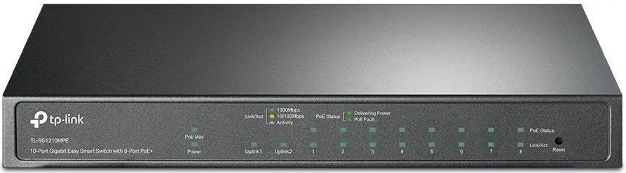 TP-Link Комутатор TL-SG1210MPE 8xGE/PoE+ 123W 1xGE 1xcomboGE/SFP EasySmart
