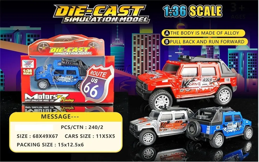 Іграшка DIY Toys Машинка позашляховик метал pull-back 1:36, в асорт