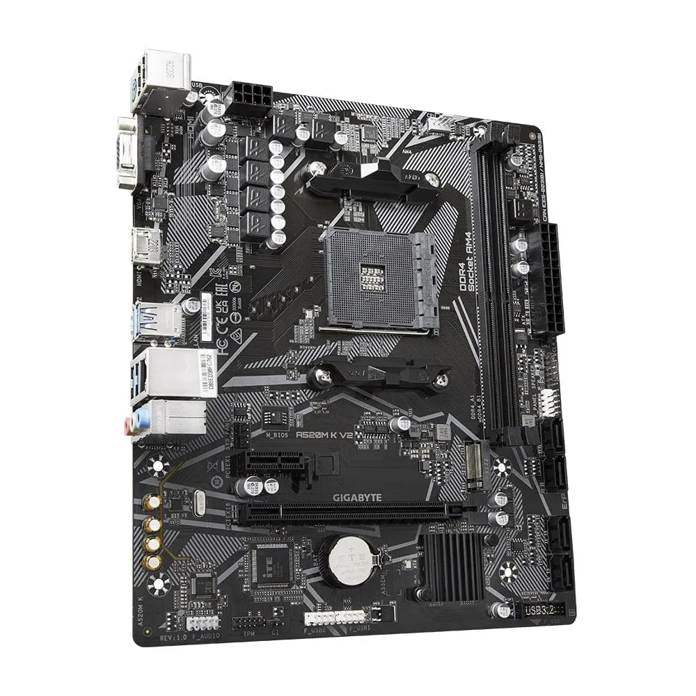 Gigabyte Материнська плата A520M K V2 sAM4 A520M 2xDDR4 M.2 HDMI DP mATX