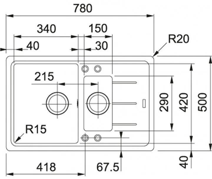 Кухонна мийка граніт FRANKE Basis BFG 651-78 (114.0565.111) сірий камінь