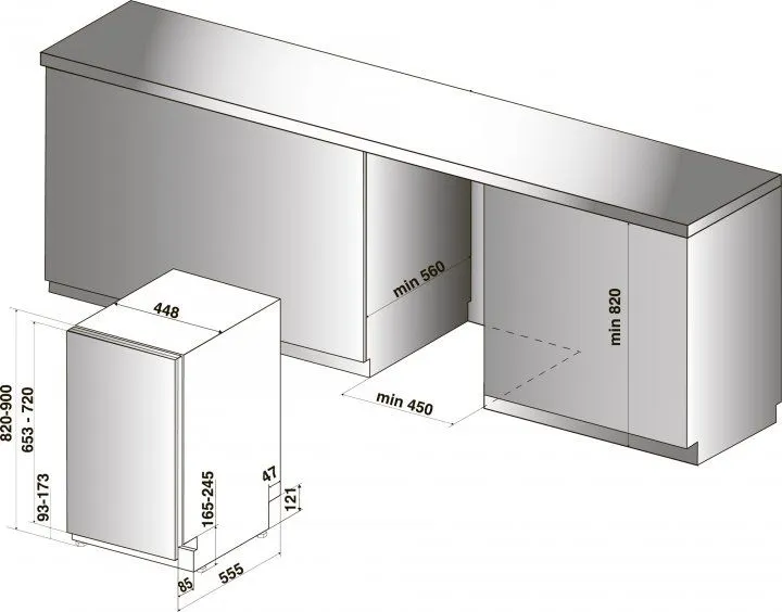 Вбудована посудомийна машина INDESIT DSIC 3M19